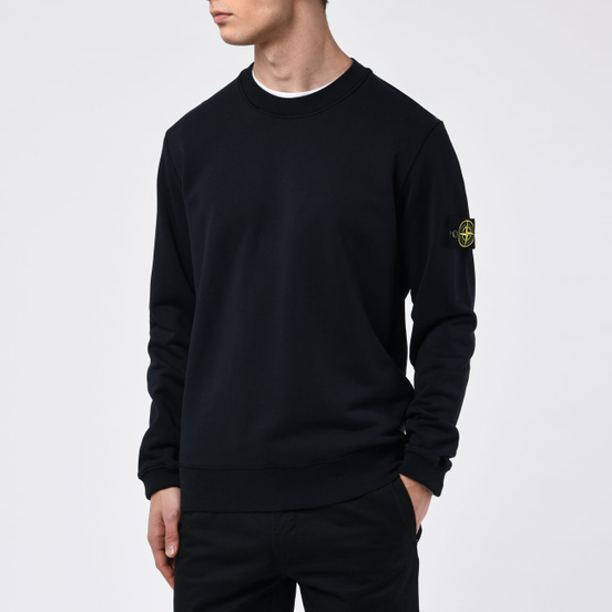 Мужская толстовка Stone Island Lightweight Loopback Cotton Crew Neck Navy Blue