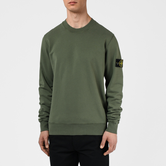 Мужская толстовка Stone Island Lightweight Loopback Cotton Crew Neck Olive Green