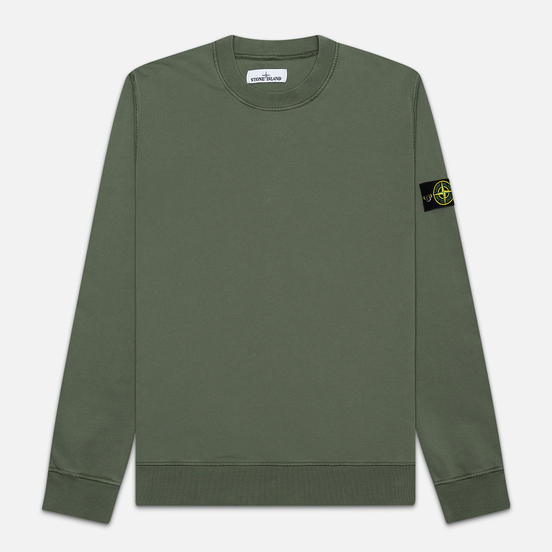 Мужская толстовка Stone Island Lightweight Loopback Cotton Crew Neck Olive Green