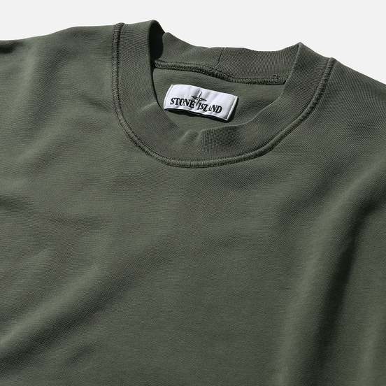 Мужская толстовка Stone Island Lightweight Loopback Cotton Crew Neck Olive Green