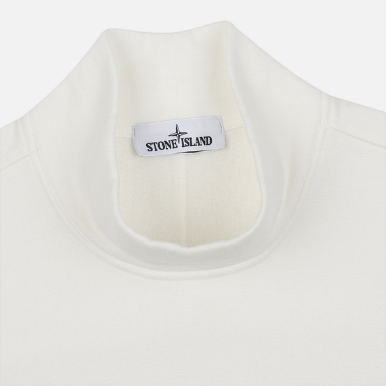 Мужская толстовка Stone Island Mock Neck Brushed Cotton Fleece Natural White