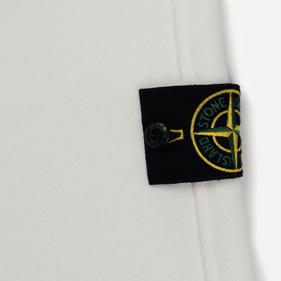 Мужская толстовка Stone Island Mock Neck Brushed Cotton Fleece Natural White