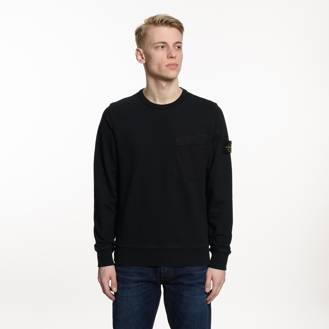 stone island black crew neck