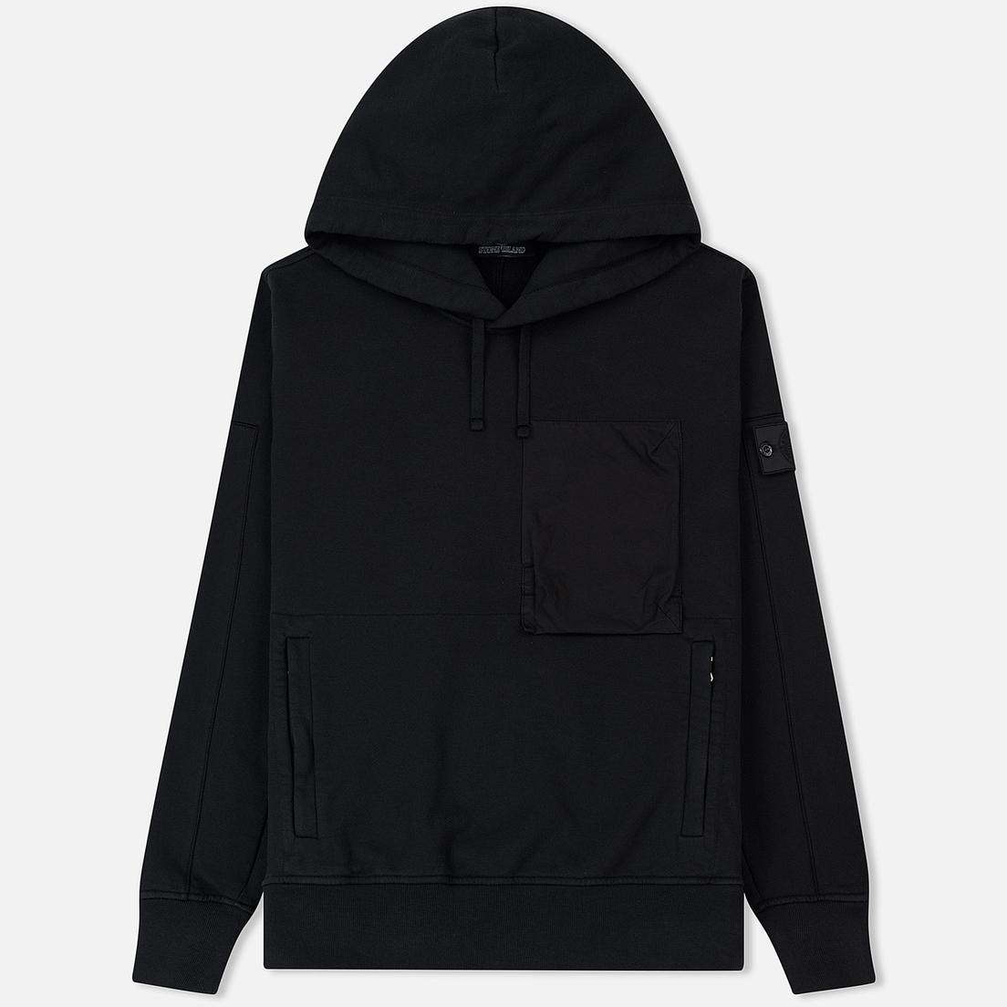 Stone island text weave hoodie sale