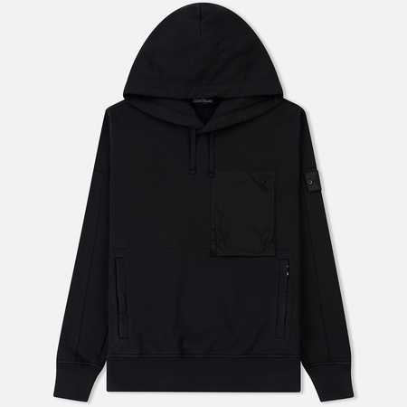 Мужская толстовка Stone Island Shadow Project Diagonal Weave Popover Hoody Black