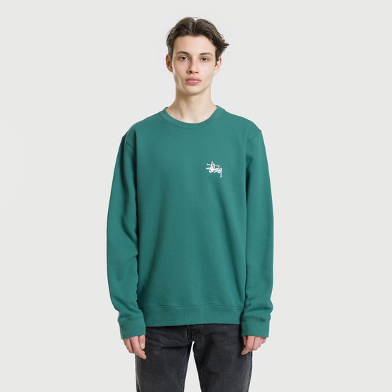 Мужская толстовка Stussy Basic Stussy Crew Green