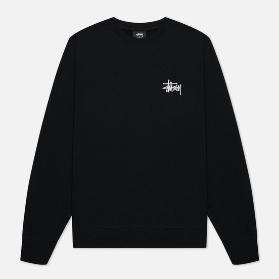 Мужская толстовка Stussy Basic Stussy Crew Screenprint Black/White