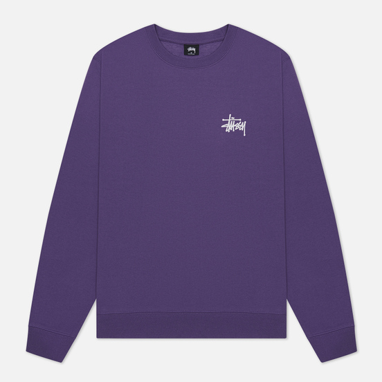 Мужская толстовка Stussy Basic Stussy Crew Screenprint Purple/White