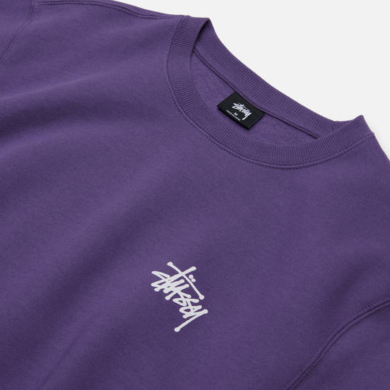 Мужская толстовка Stussy Basic Stussy Crew Screenprint Purple/White