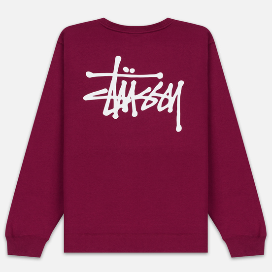 Мужская толстовка Stussy Basic Stussy Crew Wine/White