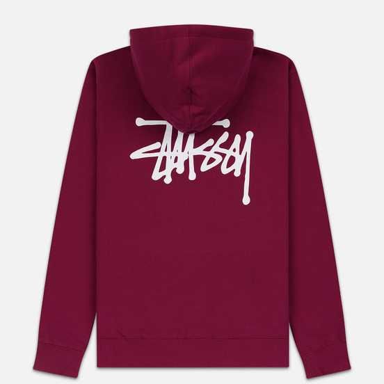 Мужская толстовка Stussy Basic Stussy Hoodie Wine/White