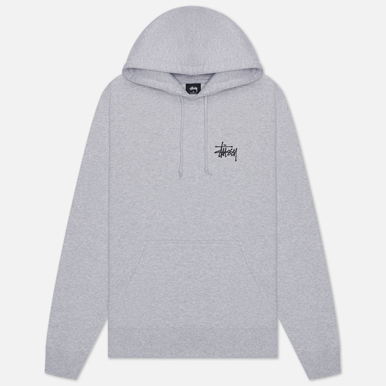 Мужская толстовка Stussy Basic Stussy Screenprint Hoodie Ash Heather