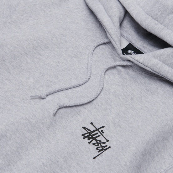 Мужская толстовка Stussy Basic Stussy Screenprint Hoodie Ash Heather