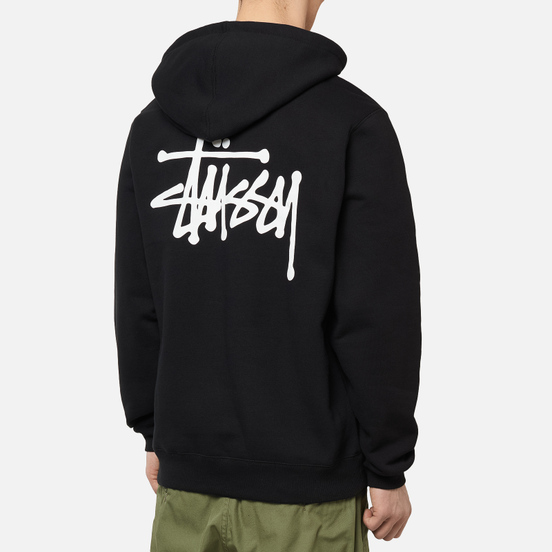 Мужская толстовка Stussy Basic Stussy Screenprint Hoodie Black