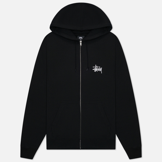 Мужская толстовка Stussy Basic Stussy Zip Hoodie Black/White