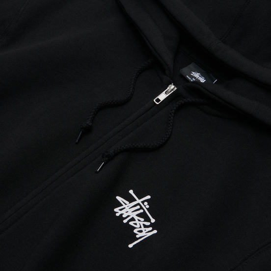 Мужская толстовка Stussy Basic Stussy Zip Hoodie Black/White