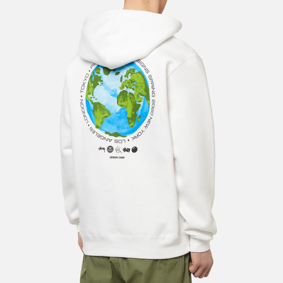 Мужская толстовка Stussy Global Design Corp Hoodie White