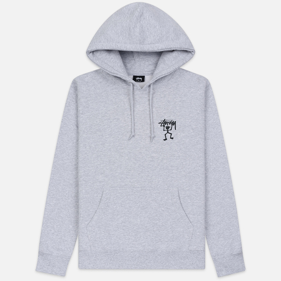 Мужская толстовка Stussy Warrior Man Hoodie Ash Heather
