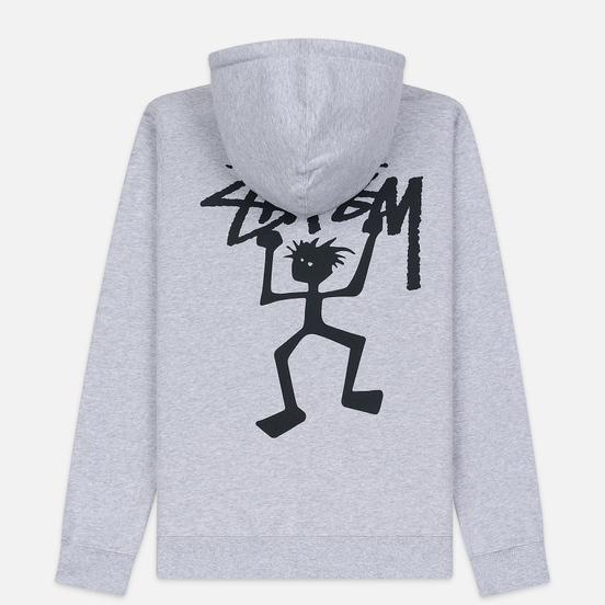 Мужская толстовка Stussy Warrior Man Hoodie Ash Heather
