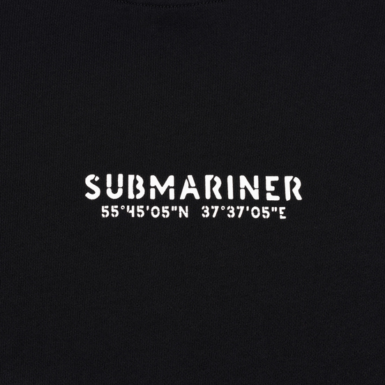 Мужская толстовка Submariner Coordinates Logo Print Black