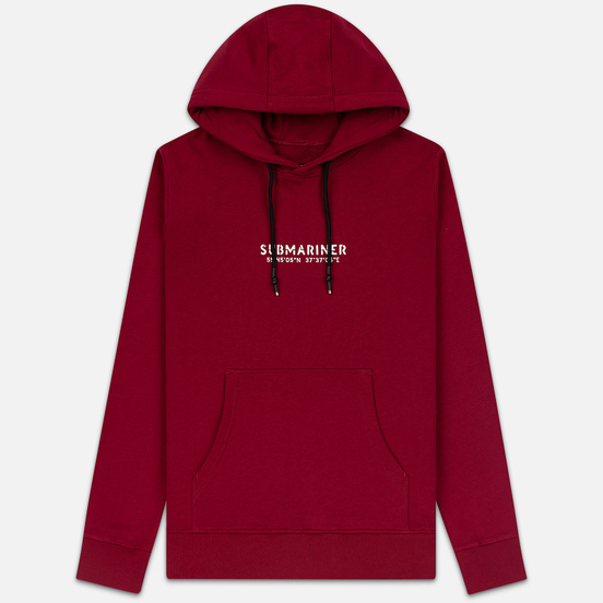 Мужская толстовка Submariner Coordinates Logo Print Hoodie Bordeaux