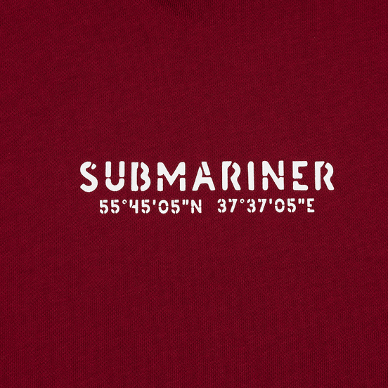 Мужская толстовка Submariner Coordinates Logo Print Hoodie Bordeaux