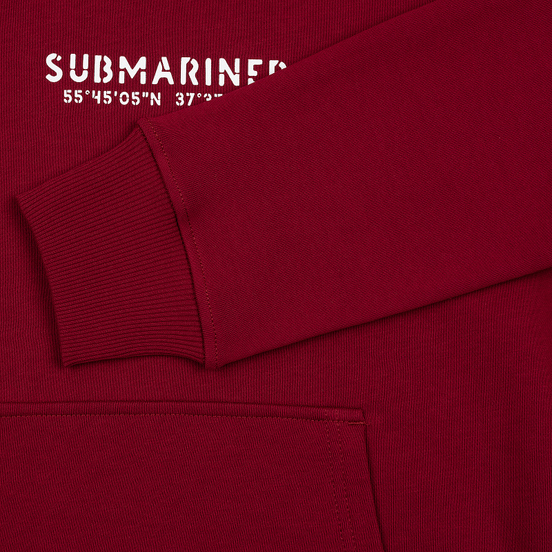 Мужская толстовка Submariner Coordinates Logo Print Hoodie Bordeaux