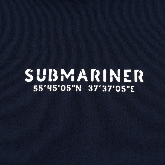 Мужская толстовка Submariner Coordinates Logo Print Hoodie Navy