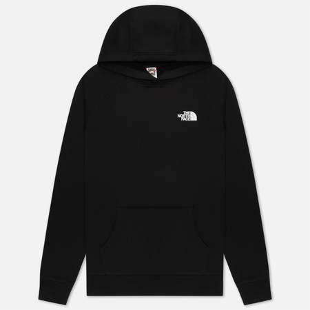 Мужская толстовка The North Face Raglan Red Box Hoodie, цвет чёрный, размер M