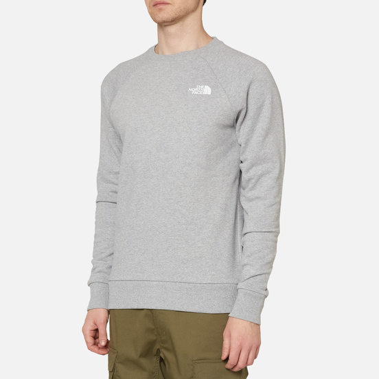 Мужская толстовка The North Face Raglan Redbox Crew TNF Light Grey Heather/English Green