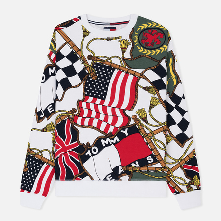 Мужская толстовка Tommy Jeans 90's All Over Print Crew Neck Bright White/Multi