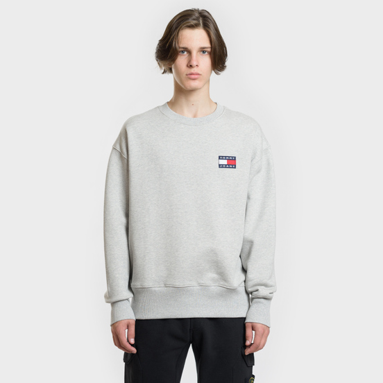 Мужская толстовка Tommy Jeans Tommy Badge Crew Light Grey Heather