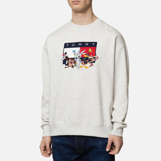 Мужская толстовка Tommy Jeans x Looney Tunes Crew Neck Pale Grey Heather