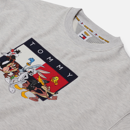 Мужская толстовка Tommy Jeans x Looney Tunes Crew Neck Pale Grey Heather