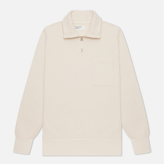 Мужская толстовка Universal Works Half Zip Dry Handle Loopback Ecru
