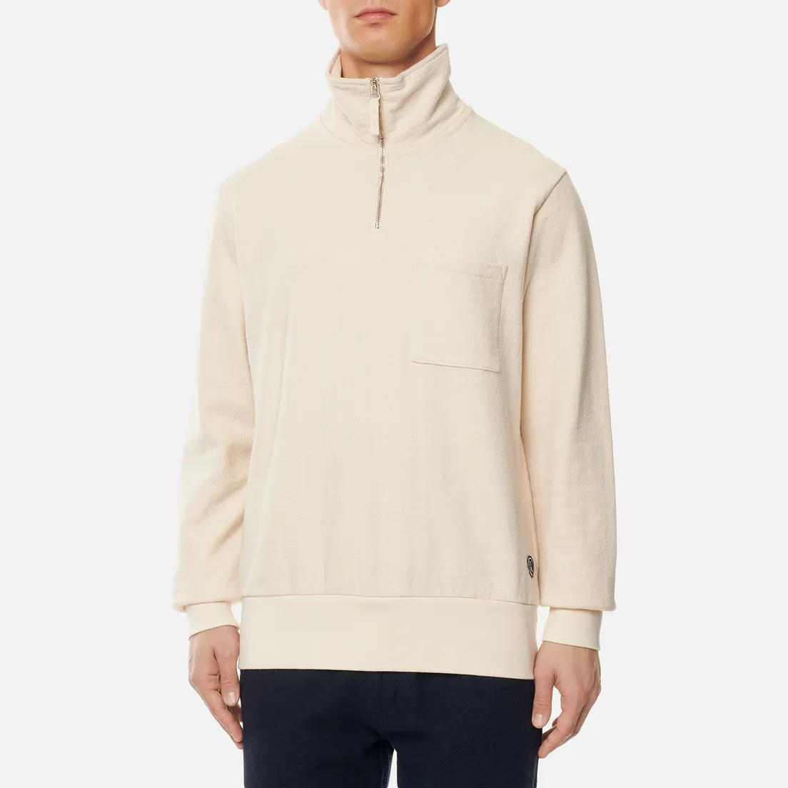 Universal Works Мужская толстовка Half Zip Dry Handle Loopback