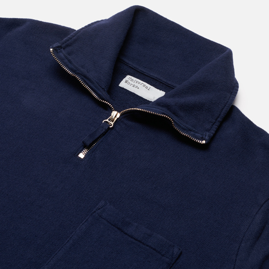 Мужская толстовка Universal Works Half Zip Dry Handle Loopback Navy