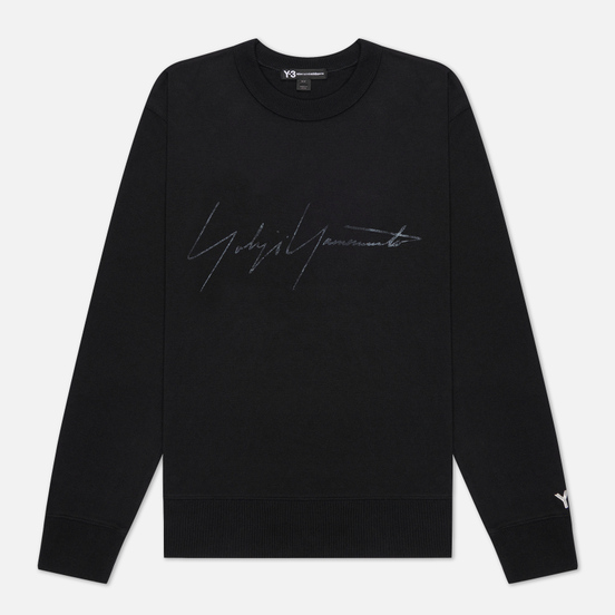 Мужская толстовка Y-3 Distressed Signature Crew Black
