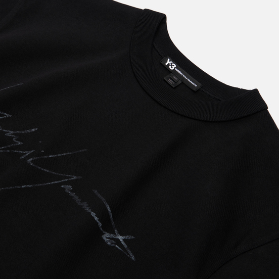 Мужская толстовка Y-3 Distressed Signature Crew Black