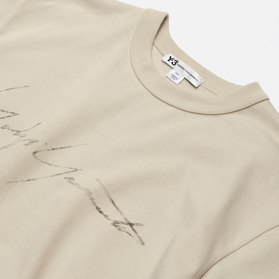 Мужская толстовка Y-3 Distressed Signature Crew Ecru