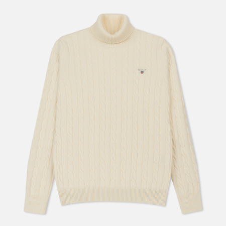 Мужская водолазка Gant Original Cotton Cable Turtle Neck Cream
