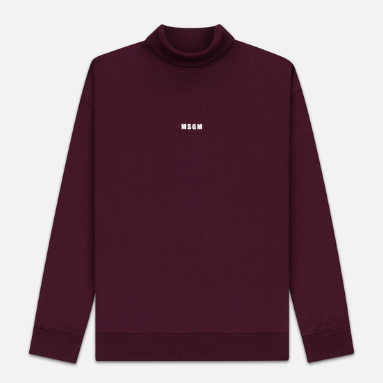 Мужская водолазка MSGM Micro Logo Burgundy