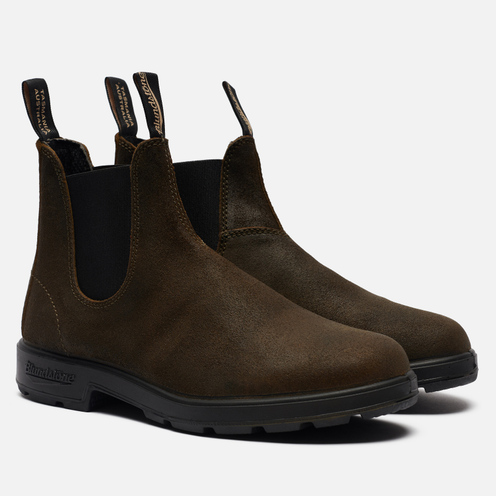 blundstone dark olive suede