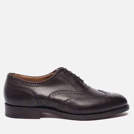 Мужские ботинки броги Tricker's Brogue Oxford Epsom Espresso Burnished