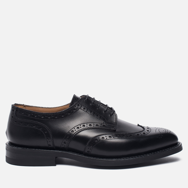 Мужские ботинки броги Tricker's Newbury Derby Sole Dainite Black