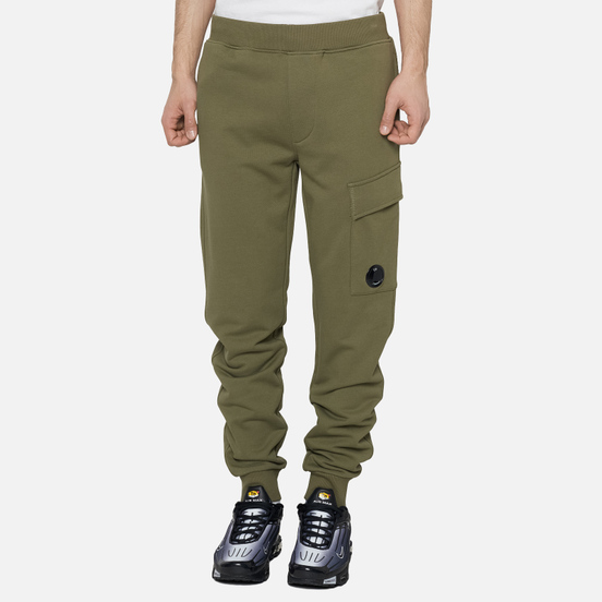 Мужские брюки C.P. Company Diagonal Fleece Lens Pocket Burnt Olive