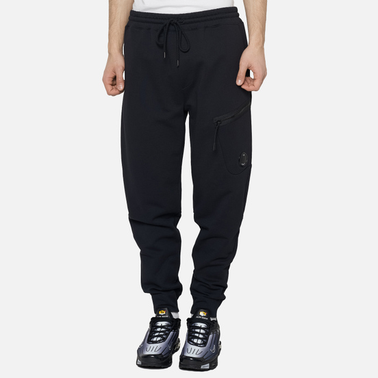 Мужские брюки C.P. Company Diagonal Fleece Lens Zip Pocket Black