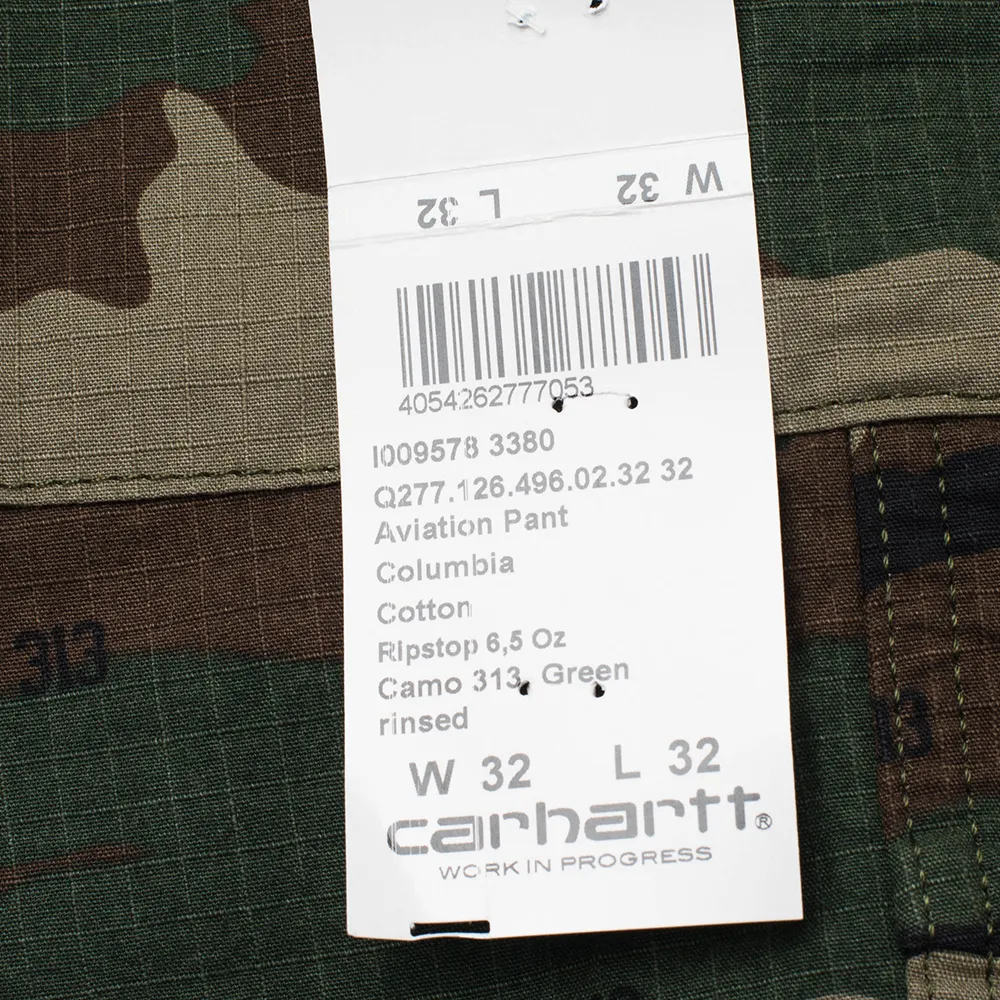 Carhartt WIP Мужские брюки Aviation Columbia Ripstop 6.5 Oz
