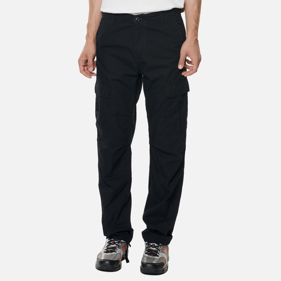 Мужские брюки Carhartt WIP Aviation Columbia Ripstop 6.5 Oz Black Rinsed