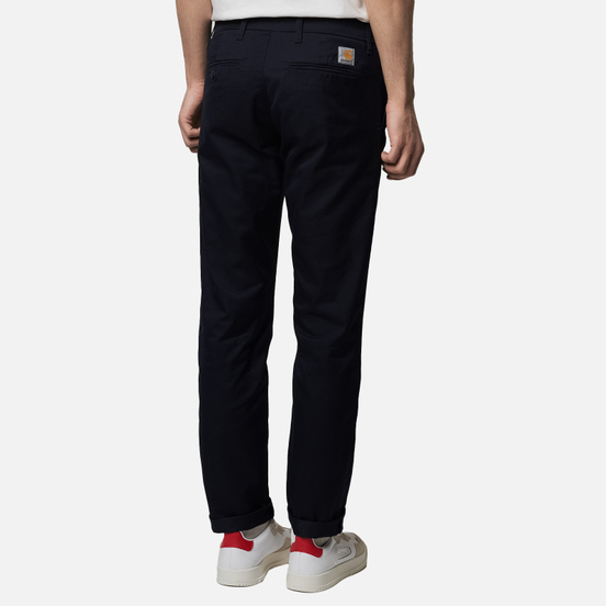 Мужские брюки Carhartt WIP Sid 8.6 Oz Dark Navy Rinsed